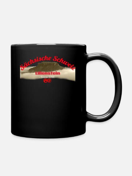 Sächsiche Schweiz - Lilienstein - Tasse einfarbig - Schwarz