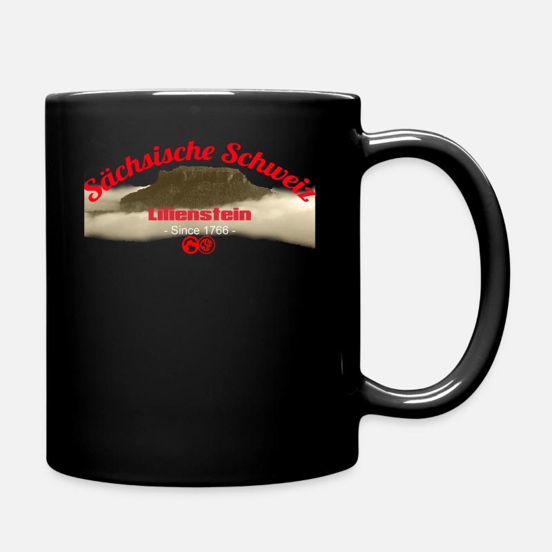 Sächsiche Schweiz - Lilienstein - Tasse einfarbig - Schwarz