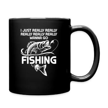 Fishing fisherman fishing fish birthday gift - Full Colour Mug - black - Right
