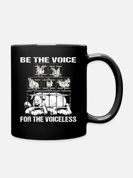 Be the voice for the Voiceless Vegetarisch Vegan - Tasse einfarbig - Schwarz