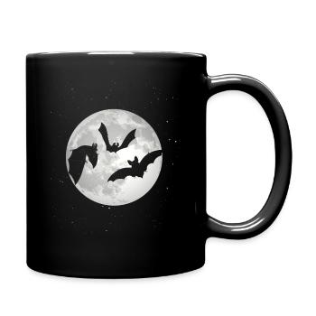 Vollmond Vampir Fledermäuse Halloween Kostüm Geschenkidee - Tasse einfarbig - Schwarz - Rechts