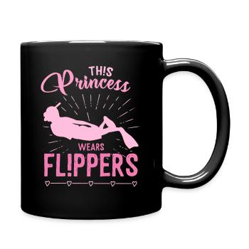 Cette princesse porte des palmes - plongeur - Mug uni - noir - Droite