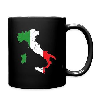 Italien Flagge Vintage - Tasse einfarbig - Schwarz - Rechts