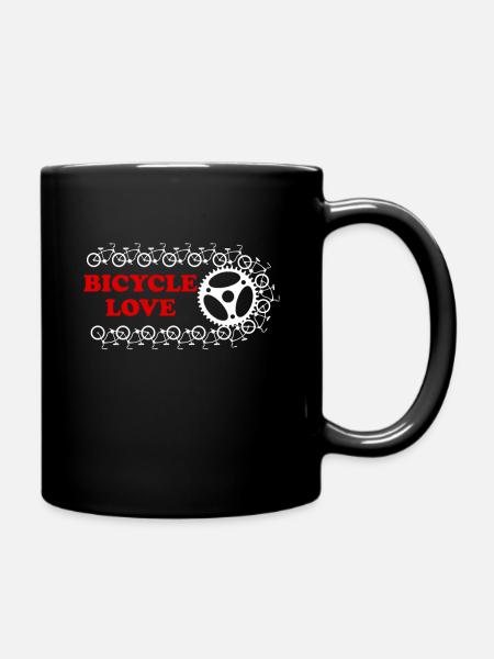Fahrradkette Bicycle Love Fahrradfahrer Geschenk - Tasse einfarbig - Schwarz