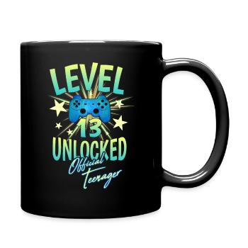 Level 13 Officially teenager gambling 13 birthday - Full Colour Mug - black - Right