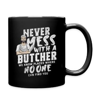 Butcher meat butcher sausage gift - Full Colour Mug - black - Right