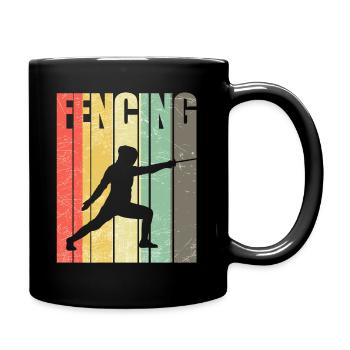 Lustige Fechtsport Fechten Fechter Degenkampf - Tasse einfarbig - Schwarz - Rechts