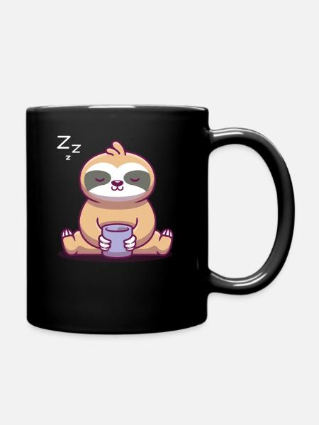 Faultier - Tasse einfarbig - Schwarz
