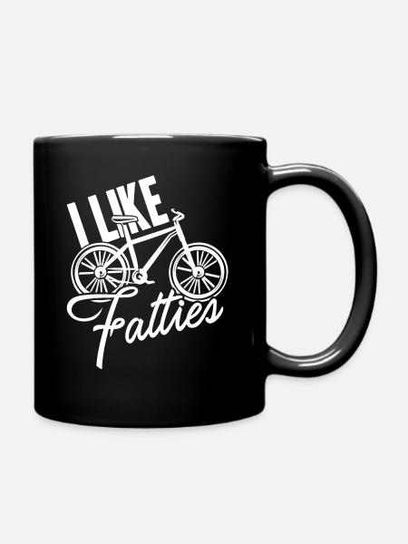 Fat Bike I Like Fat Bike - Full Colour Mug - black