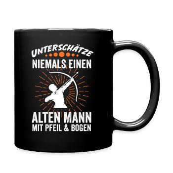Bogenschießen Bogen Pfeil Bogenschütze Geschenkide - Tasse einfarbig - Schwarz - Rechts