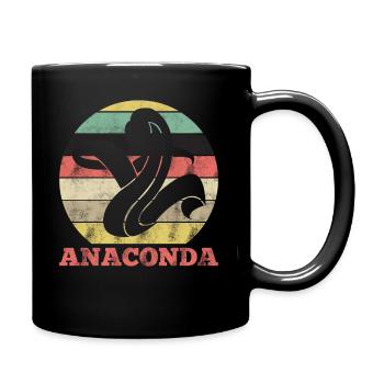 Retro anaconda snake - Full Colour Mug - black - Right