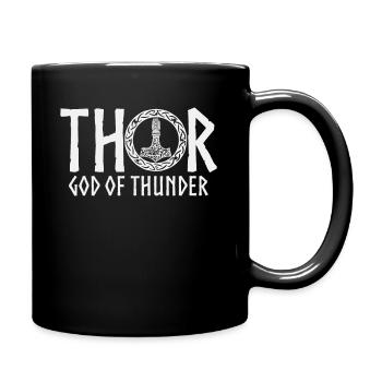 Nordic Gods Thor God of Thunder - Tasse einfarbig - Schwarz - Rechts