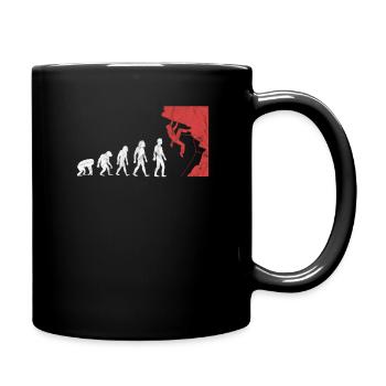 Klettern Evolution Berg Kletterer Bergsteigen - Tasse einfarbig - Schwarz - Rechts