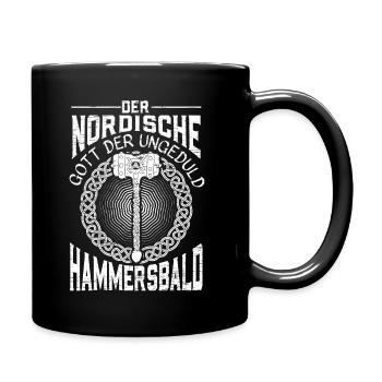 Nordmänner Nordische Gott der Ungeduld Hammersbald - Tasse einfarbig - Schwarz - Rechts