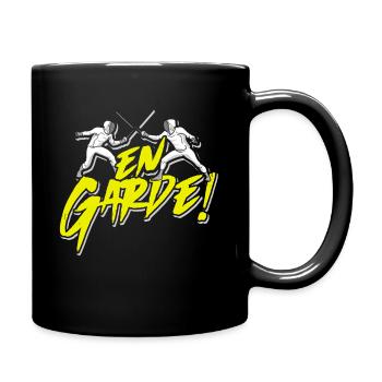 Fencing saying fencing mask duel saber sport fight - Full Colour Mug - black - Right