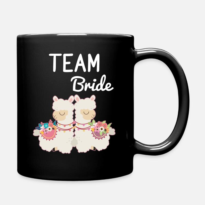 Team Bride Braut Alpaca Lama Alpaka JGA Party - Tasse einfarbig - Schwarz