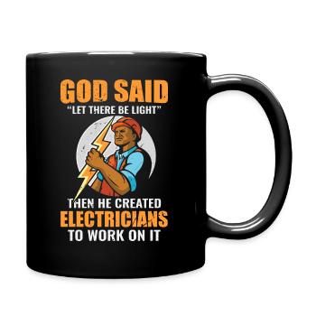 Electrician Saying Voltage Current Energy - Full Colour Mug - black - Right