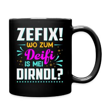 Zefix Dirndl Trachtenkleid Tracht Bayern - Tasse einfarbig - Schwarz - Rechts