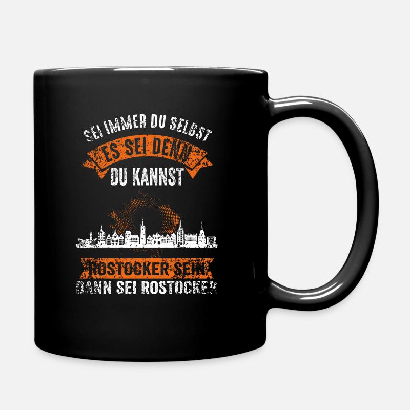 Rostock Rostocker Ostsee Hansestadt Moin Lustig - Tasse einfarbig - Schwarz