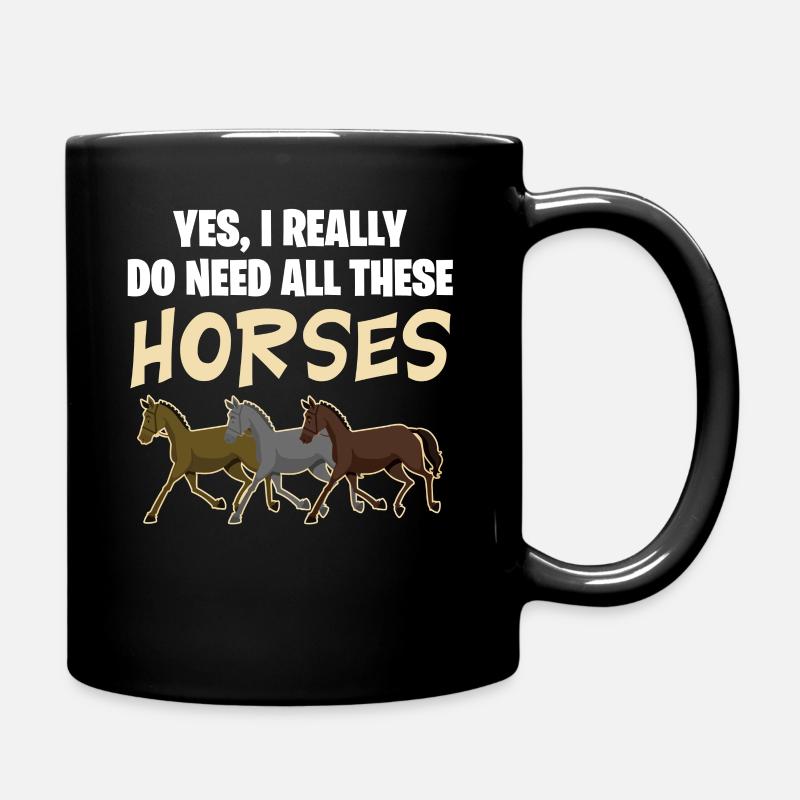 Énonciations drôles de chevaux - cavalier - Mug uni - noir