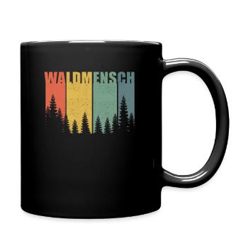 Waldmensch | Geschenkidee Förster Natur - Tasse einfarbig - Schwarz - Rechts