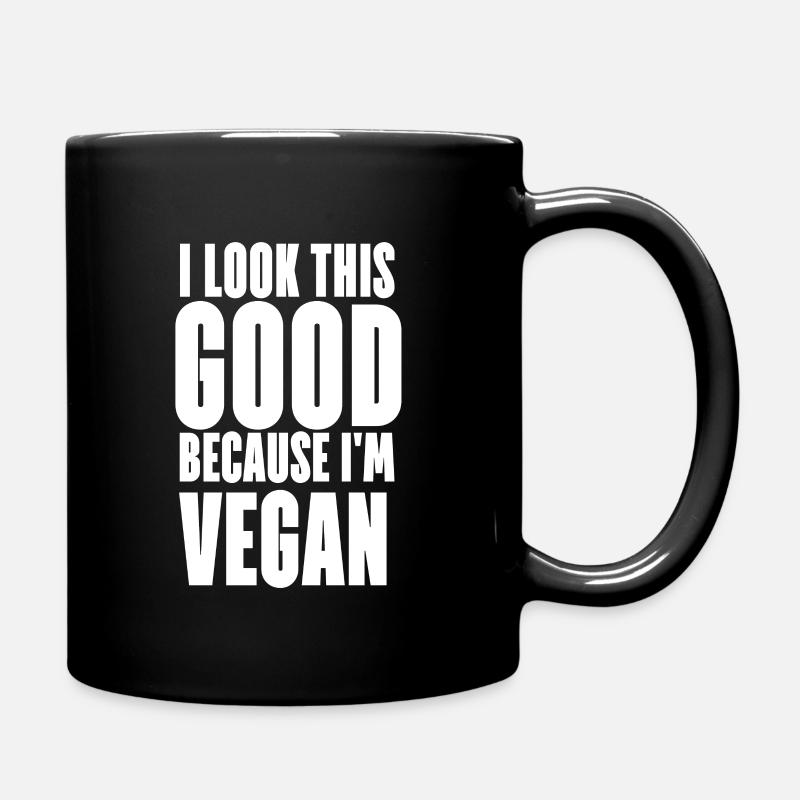 JE REGARDE CE BON PARCE QUE JE SUIS VEGAN Vegan - Mug uni - noir