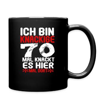 70 Geburtstag 70 Jahre alt Geschenk - Tasse einfarbig - Schwarz - Rechts