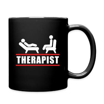 Therapist - Tasse einfarbig - Schwarz - Rechts