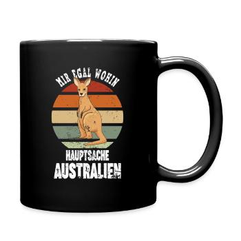 Mir Egal Wohin Hauptsache Australien Känguru - Tasse einfarbig - Schwarz - Rechts