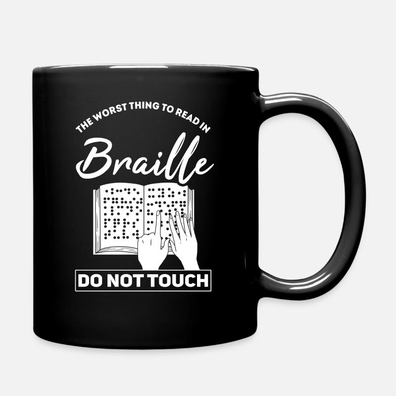 Braille Blindness Braille Blind Blind - Full Colour Mug - black