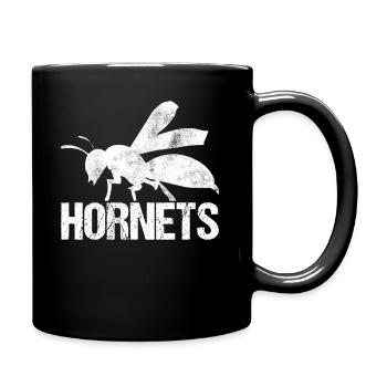 Retro Hornisse - Tasse einfarbig - Schwarz - Rechts