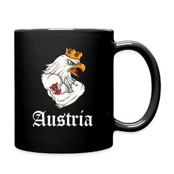 Austria Österreich Adler Wappen Nationalfarben - Tasse einfarbig - Schwarz - Rechts