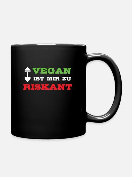 Kraftraining Fitness Lustiger Gym Spruch Muskeln - Tasse einfarbig - Schwarz