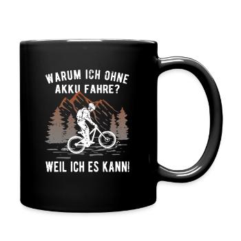 Fahrrad MTB fahren ohne Akku - Real Downhill - Tasse einfarbig - Schwarz - Rechts
