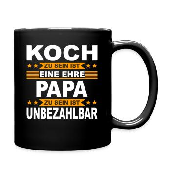 Papa Koch Kochmütze Vater Kochkunst Geschenk - Tasse einfarbig - Schwarz - Rechts