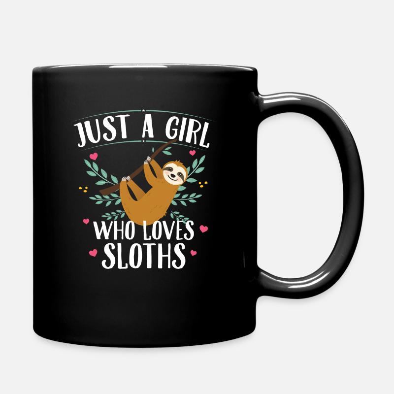 Faultier Geschenkidee Mädchen Faultiere - Tasse einfarbig - Schwarz