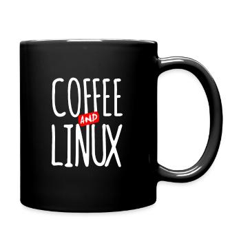 Geek Linux Coffee Nerd PC Sayings - Full Colour Mug - black - Right