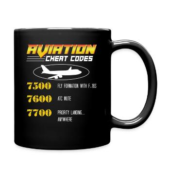 Aviation Cheat Codes Geschenk, Aviation Geschenk, - Tasse einfarbig - Schwarz - Rechts