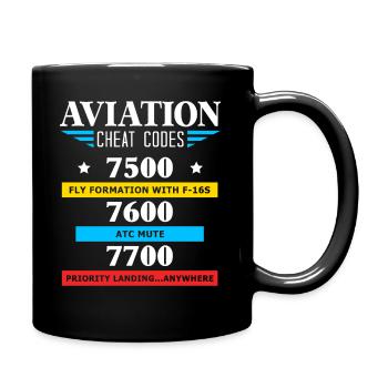 Aviation Cheat Codes Geschenk, Aviation Geschenk, - Tasse einfarbig - Schwarz - Rechts