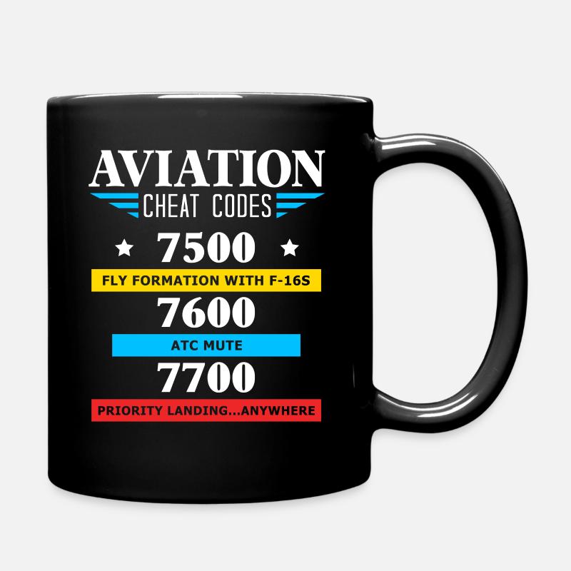 Aviation Cheat Codes gift, Aviation gift, - Full Colour Mug - black