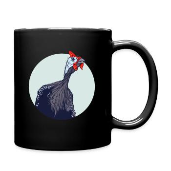 Nettes Vogelgeschenk, Perlhuhngeschenkdruck - Tasse einfarbig - Schwarz - Rechts