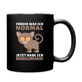 Koboldmaki Affe Primat Südostasien - Früher normal - Tasse einfarbig - Schwarz - Rechts