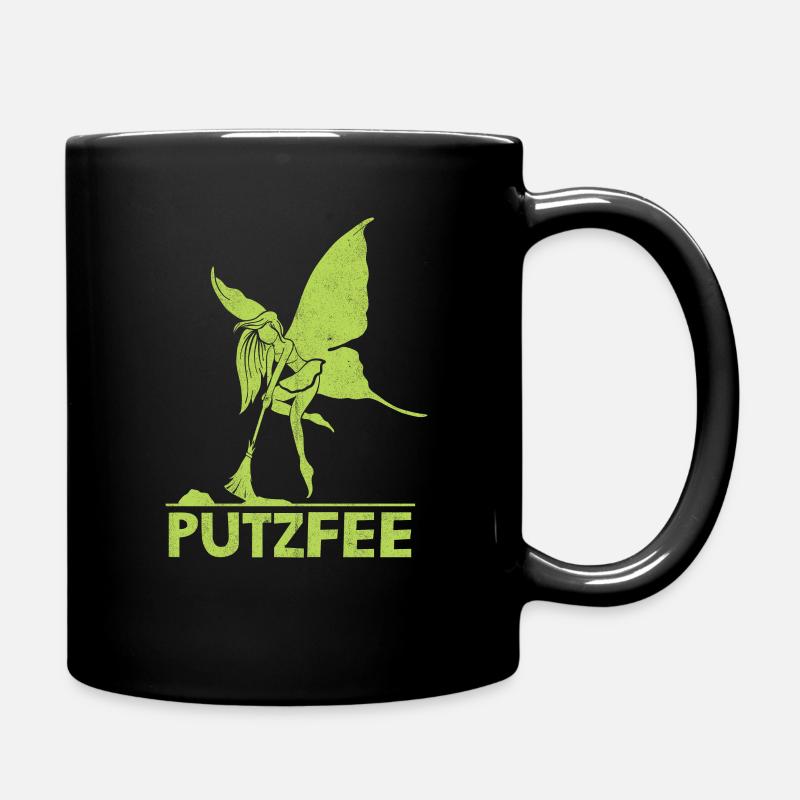 Putzfee Süße Putzfrau Reinigungskraft - Tasse einfarbig - Schwarz