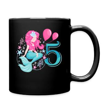 5e anniversaire de sirène Cinq ans - Mug uni - noir - Droite