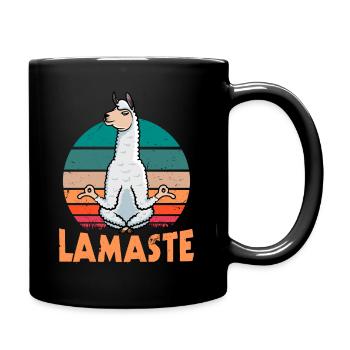 Lamaste Lama - yoga mat yoga Gift - Tasse einfarbig - Schwarz - Rechts