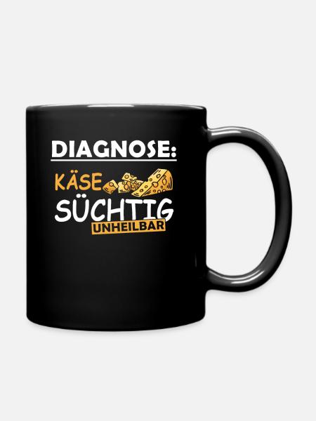 Lustige Käse Liebe Cheese Geschenk Sprüche - Tasse einfarbig - Schwarz