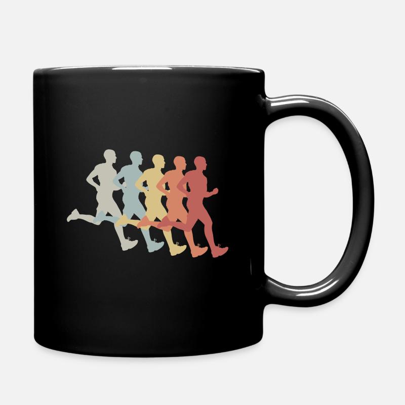 Marathon Vintage Laufen Jogging Geschenk Sprint - Tasse einfarbig - Schwarz