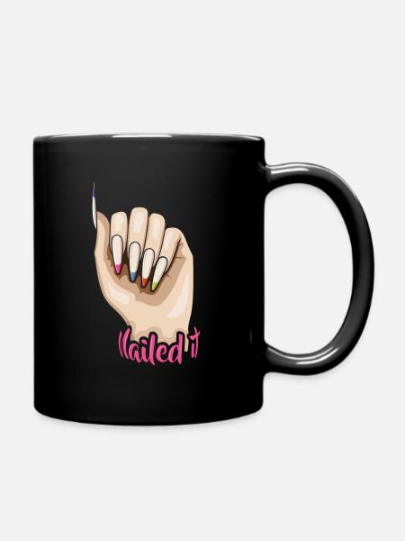 Nailed it - nail designer nail salon - Full Colour Mug - black