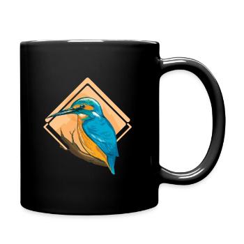 Oiseau bleu Kingfisher - Mug uni - noir - Droite