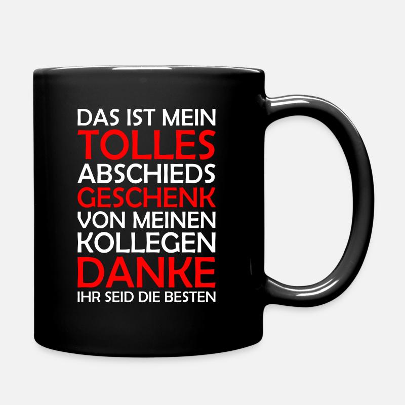 Abschiedsgeschenk Mitarbeiter Kollegen Chef - Tasse einfarbig - Schwarz
